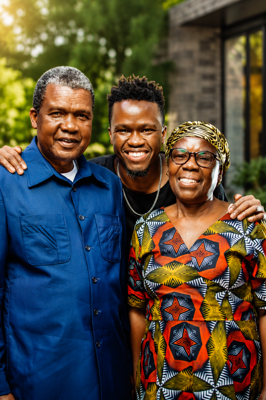 Mika Chavala with his father and mother